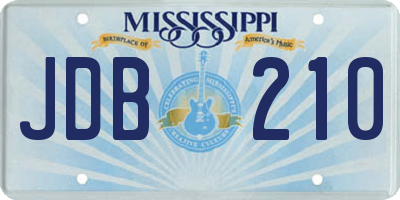 MS license plate JDB210