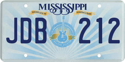 MS license plate JDB212