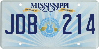 MS license plate JDB214