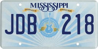 MS license plate JDB218