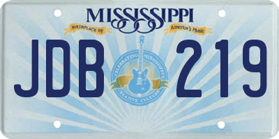 MS license plate JDB219