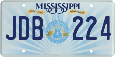 MS license plate JDB224