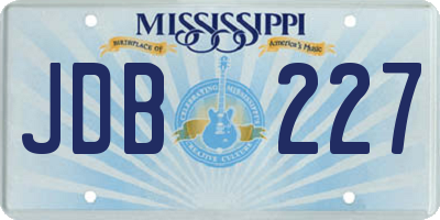 MS license plate JDB227