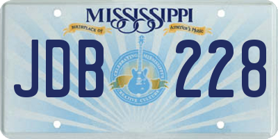 MS license plate JDB228