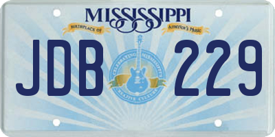 MS license plate JDB229