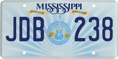 MS license plate JDB238