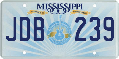 MS license plate JDB239
