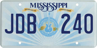 MS license plate JDB240