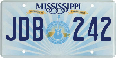 MS license plate JDB242