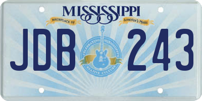 MS license plate JDB243