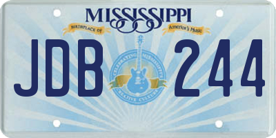 MS license plate JDB244