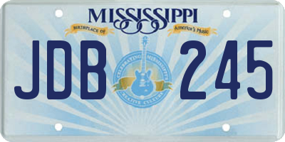 MS license plate JDB245
