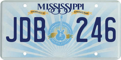 MS license plate JDB246