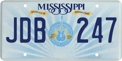 MS license plate JDB247