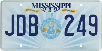 MS license plate JDB249