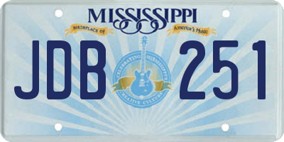 MS license plate JDB251