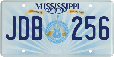 MS license plate JDB256