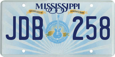 MS license plate JDB258