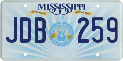 MS license plate JDB259