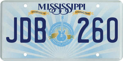 MS license plate JDB260