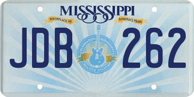 MS license plate JDB262
