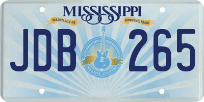 MS license plate JDB265