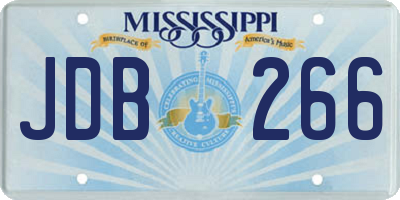 MS license plate JDB266