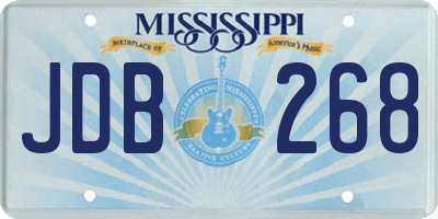 MS license plate JDB268