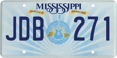 MS license plate JDB271