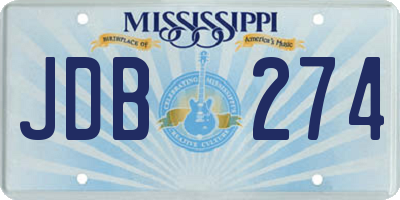 MS license plate JDB274