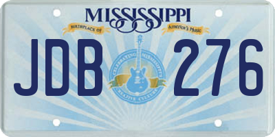 MS license plate JDB276