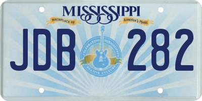 MS license plate JDB282