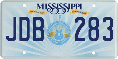 MS license plate JDB283