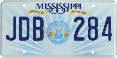 MS license plate JDB284
