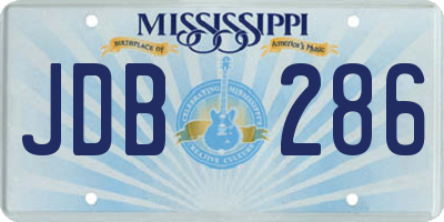 MS license plate JDB286