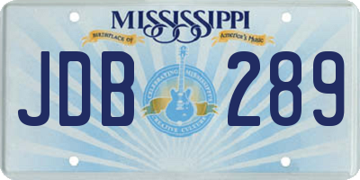 MS license plate JDB289