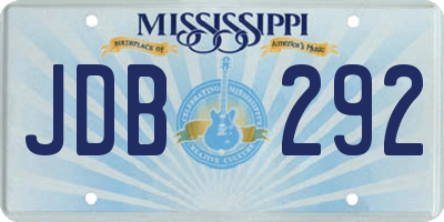 MS license plate JDB292