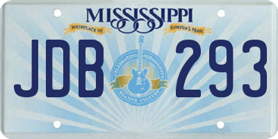 MS license plate JDB293