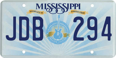MS license plate JDB294