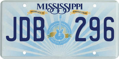 MS license plate JDB296