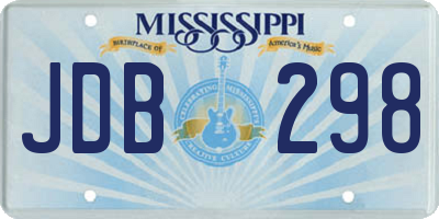 MS license plate JDB298