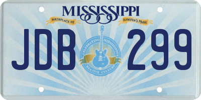 MS license plate JDB299