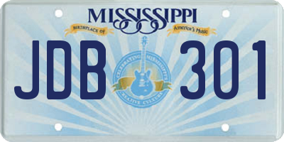 MS license plate JDB301