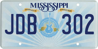 MS license plate JDB302
