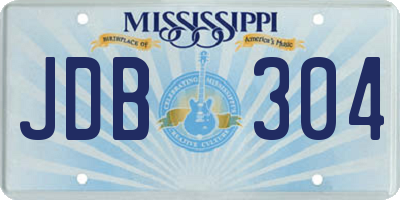 MS license plate JDB304