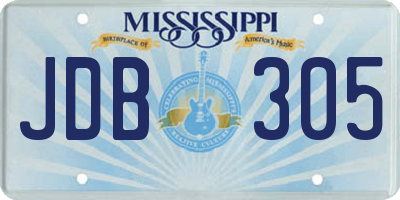MS license plate JDB305