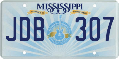 MS license plate JDB307