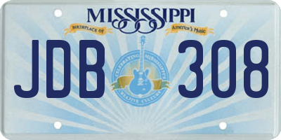 MS license plate JDB308