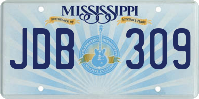 MS license plate JDB309