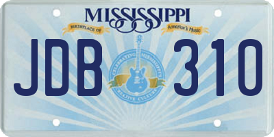 MS license plate JDB310